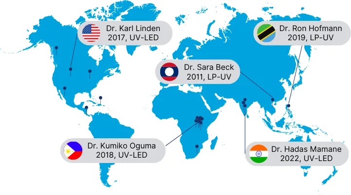 Map of previous UV water disinfection projects in remote communities