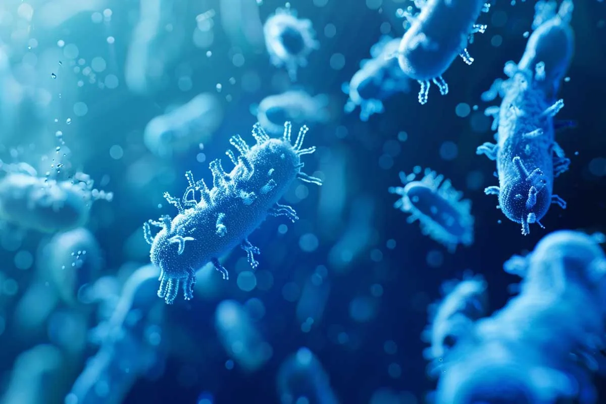 Legionella bacteria under magnification